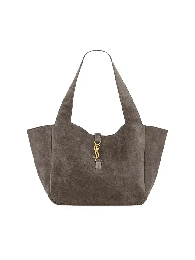 Saint Laurent Women's Le Bea in Suede Tote Bag - Urban Grey