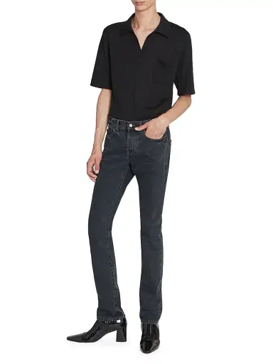 Saint Laurent Men's Slim-Fit Jeans in Denim - Dark Blue - Size 28 | Thumbnail 3