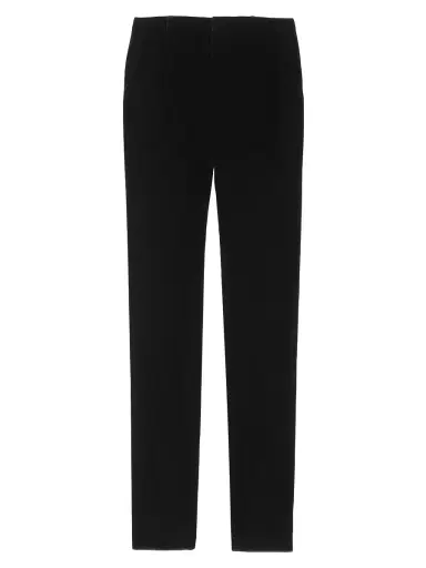 Saint Laurent Men's High-Waisted Pants in Velvet - Black | Thumbnail 2 Saint Laurent Men's High-Waisted Pants in Velvet - Black | Thumbnail 2