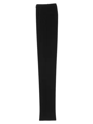 Saint Laurent Men's High-Waisted Pants in Velvet - Black | Thumbnail 1 Saint Laurent Men's High-Waisted Pants in Velvet - Black | Thumbnail 1