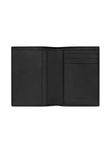 Saint Laurent Men's Credit Card Wallet In Coated Bark Leather - Black | Thumbnail 3