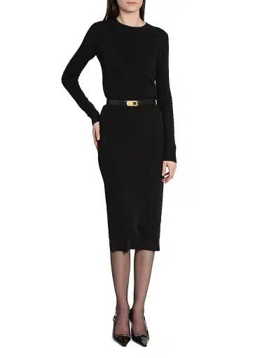 Saint Laurent Women's Charniere Buckle Belt in Smooth Leather - Black - Size 36 | Thumbnail 3 Saint Laurent Women's Charniere Buckle Belt in Smooth Leather - Black - Size 36 | Thumbnail 3