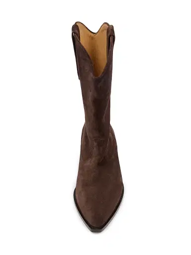 Isabel Marant Women's Duerto 35MM Suede Cowboy Boots - Chocolate - Size 9 | Thumbnail 4 Isabel Marant Women's Duerto 35MM Suede Cowboy Boots - Chocolate - Size 9 | Thumbnail 4