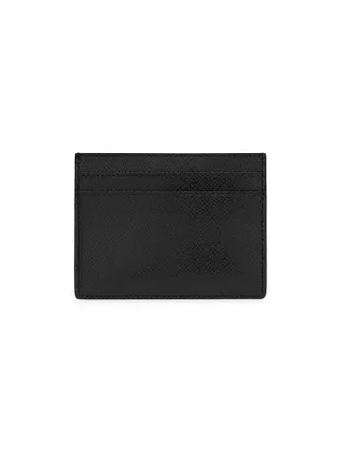 Saint Laurent Men's Card Case In Coated Bark Leather - Black | Thumbnail 2