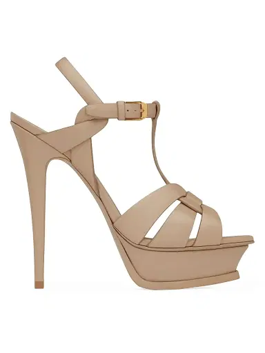 Saint Laurent Women's Tribute Platform Sandals in Smooth Leather | Thumbnail 1 Saint Laurent Women's Tribute Platform Sandals in Smooth Leather | Thumbnail 1