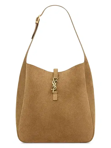 Saint Laurent Women's Le 5 a 7 Soft Shoulder Bag in Suede - Golden Leaf | Thumbnail 1 Saint Laurent Women's Le 5 a 7 Soft Shoulder Bag in Suede - Golden Leaf | Thumbnail 1