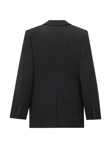 Saint Laurent Men's Jacket in Wool Gabardine - Black - Size 36 | Thumbnail 2