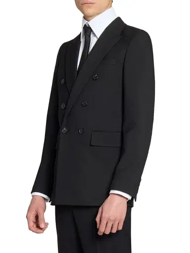 Saint Laurent Men's Jacket in Wool Gabardine - Black - Size 36 | Thumbnail 5