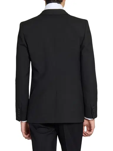 Saint Laurent Men's Jacket in Wool Gabardine - Black - Size 36 | Thumbnail 6