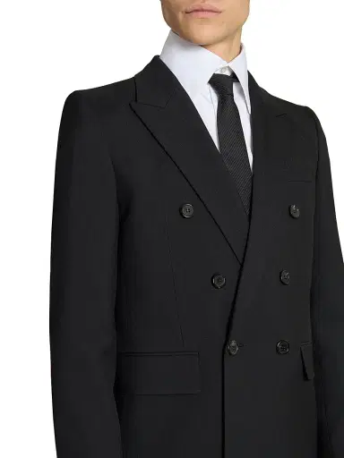 Saint Laurent Men's Jacket in Wool Gabardine - Black - Size 36 | Thumbnail 7