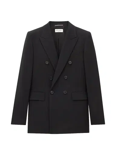 Saint Laurent Men's Jacket in Wool Gabardine - Black - Size 36 | Thumbnail 1