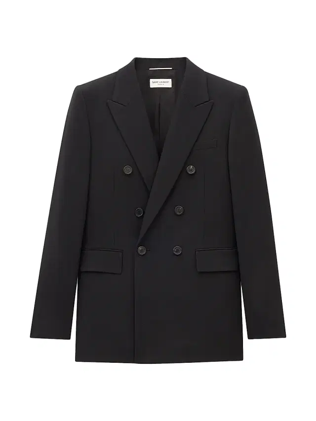 Saint Laurent Men's Jacket in Wool Gabardine - Black