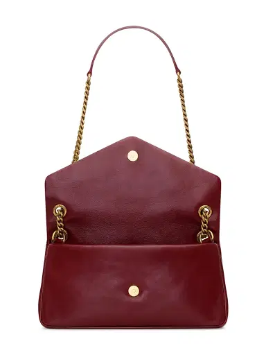 Saint Laurent Women's Calypso Bag in Shiny Leather - Rubis | Thumbnail 3