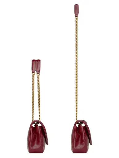 Saint Laurent Women's Calypso Bag in Shiny Leather - Rubis | Thumbnail 4