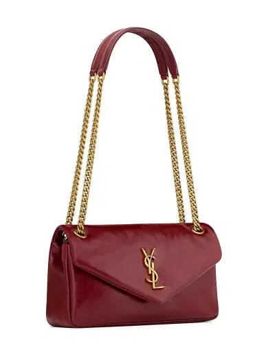 Saint Laurent Women's Calypso Bag in Shiny Leather - Rubis | Thumbnail 5