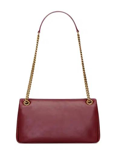 Saint Laurent Women's Calypso Bag in Shiny Leather - Rubis | Thumbnail 6
