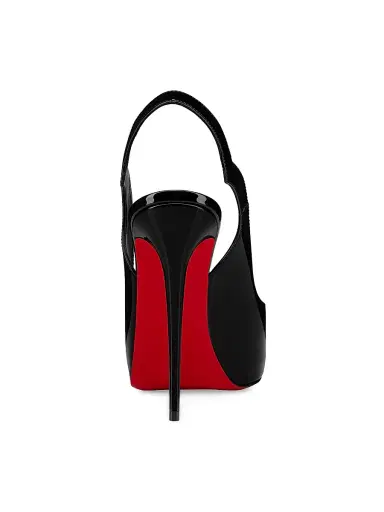 Christian Louboutin Women's Hot Chick Sling Alta 120MM Patent Leather Heels - Black | Thumbnail 3 Christian Louboutin Women's Hot Chick Sling Alta 120MM Patent Leather Heels - Black | Thumbnail 3