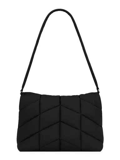 Saint Laurent Women's Puffer Messenger Bag in Econyl Regenerated Nylon - Black | Thumbnail 2 Saint Laurent Women's Puffer Messenger Bag in Econyl Regenerated Nylon - Black | Thumbnail 2