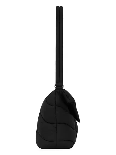 Saint Laurent Women's Puffer Messenger Bag in Econyl Regenerated Nylon - Black | Thumbnail 3 Saint Laurent Women's Puffer Messenger Bag in Econyl Regenerated Nylon - Black | Thumbnail 3