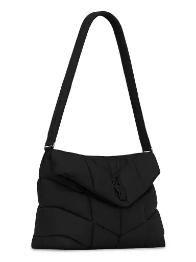 Saint Laurent Women's Puffer Messenger Bag in Econyl Regenerated Nylon - Black | Thumbnail 5 Saint Laurent Women's Puffer Messenger Bag in Econyl Regenerated Nylon - Black | Thumbnail 5