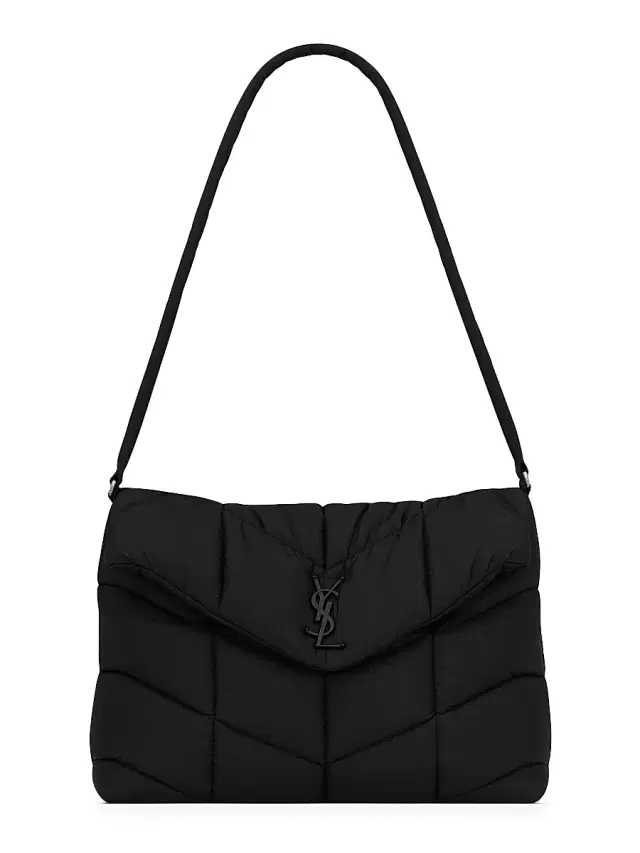 Women's Puffer Messenger Bag in Econyl Regenerated Nylon - Black Women's Puffer Messenger Bag in Econyl Regenerated Nylon - Black