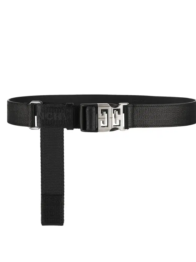 Men's 4G Release Buckle Belt In Micro 4G Leather And Webbing - Black
