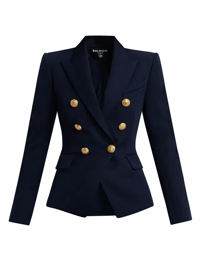 Women's Double-Breasted Wool Jacket - Marine