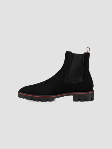 Christian Louboutin Men's Alpinosol Leather Ankle Booties - Black | Thumbnail 3