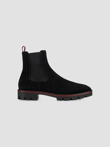 Christian Louboutin Men's Alpinosol Leather Ankle Booties - Black | Thumbnail 5