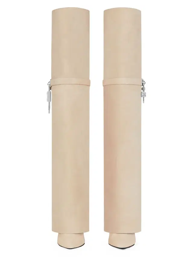 Women's Shark Lock Stiletto Over-the-Knee Boots in Suede - Beige Women's Shark Lock Stiletto Over-the-Knee Boots in Suede - Beige