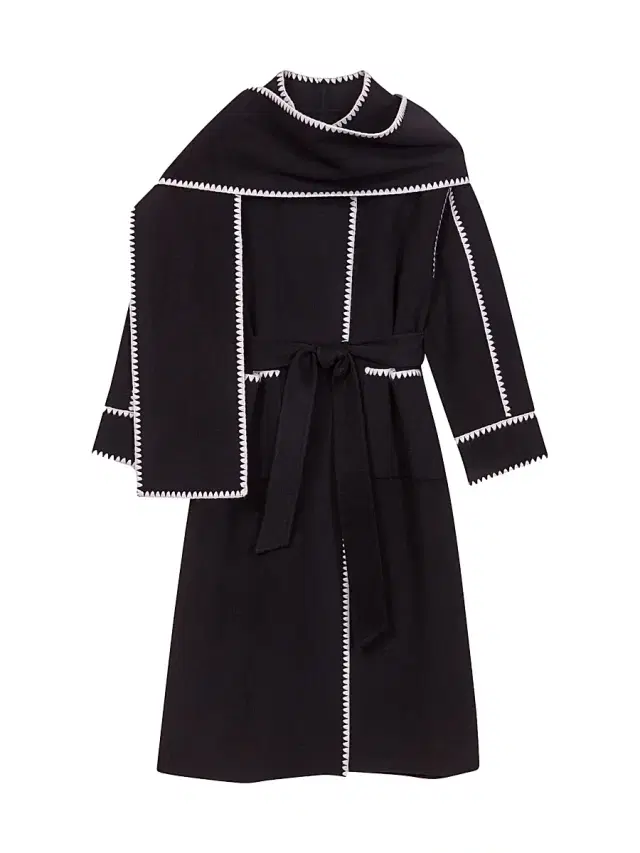 Women's Two-Tone Double-Sided Coat - Black White