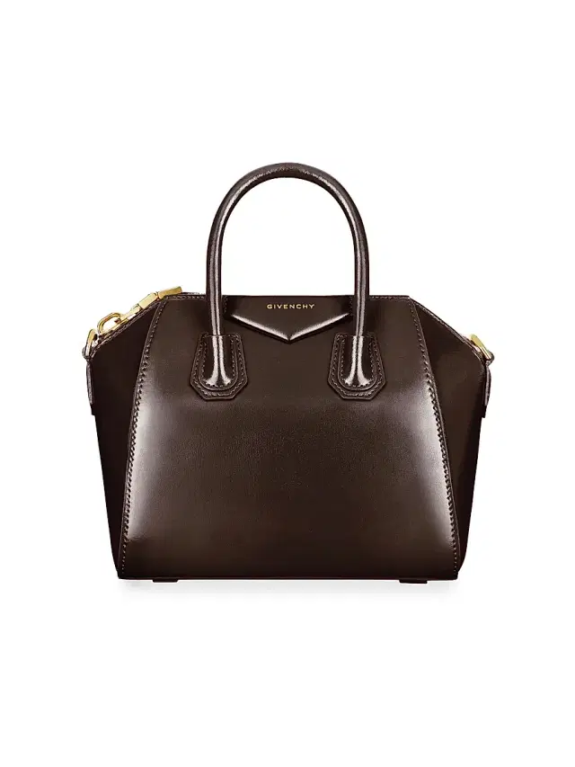 Women's Mini Antigona Bag in Box Leather - Dark Khaki