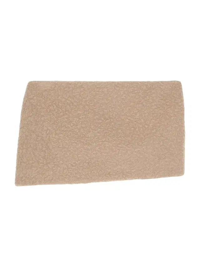 Women's Mini Asymmetric Skirt in Alpaca Bouclette Wool - Pumice Beige