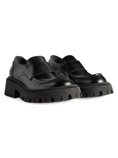 Balenciaga Women's Tractor Loafers - Black | Thumbnail 2