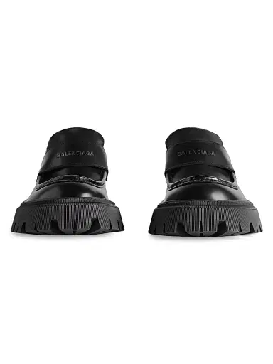Balenciaga Women's Tractor Loafers - Black | Thumbnail 3