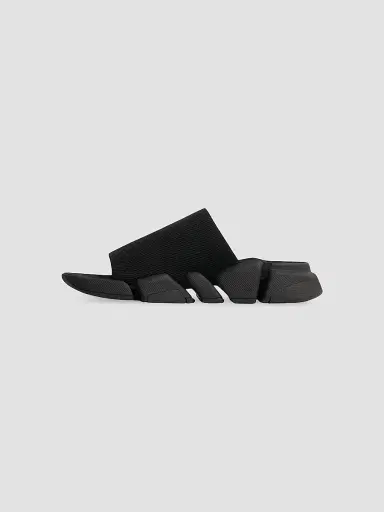 Balenciaga Men's Speed 2.0 Recycled Knit Slide Sandals - Black | Thumbnail 4