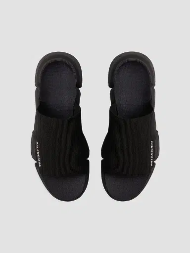 Balenciaga Men's Speed 2.0 Recycled Knit Slide Sandals - Black | Thumbnail 6