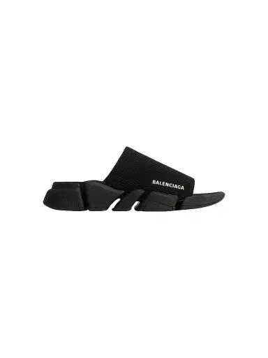 Balenciaga Men's Speed 2.0 Recycled Knit Slide Sandals - Black | Thumbnail 1