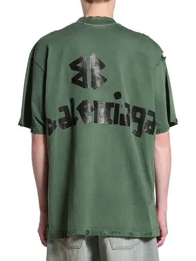 Balenciaga Medium Fit New Tape Type T-Shirt - Dark Green | Thumbnail 4