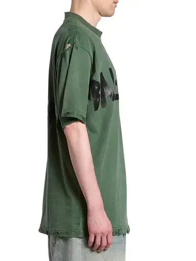 Balenciaga Medium Fit New Tape Type T-Shirt - Dark Green | Thumbnail 5