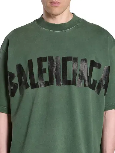 Balenciaga Medium Fit New Tape Type T-Shirt - Dark Green | Thumbnail 6