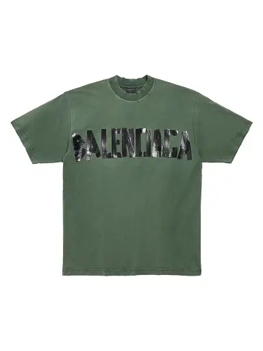 Balenciaga Medium Fit New Tape Type T-Shirt - Dark Green | Thumbnail 1
