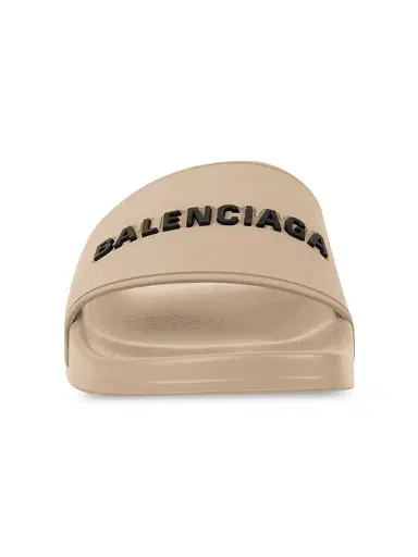 Balenciaga Women's Pool Slide Sandals - Beige Black - Size 12 | Thumbnail 2