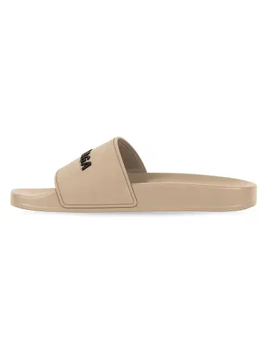 Balenciaga Women's Pool Slide Sandals - Beige Black - Size 12 | Thumbnail 3