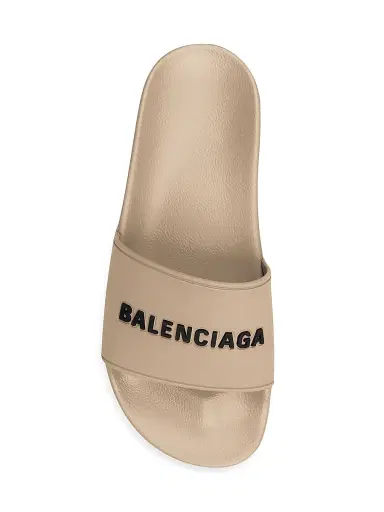Balenciaga Women's Pool Slide Sandals - Beige Black - Size 12 | Thumbnail 6