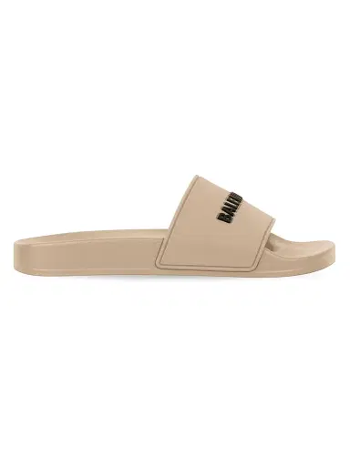 Balenciaga Women's Pool Slide Sandals - Beige Black - Size 12 | Thumbnail 1