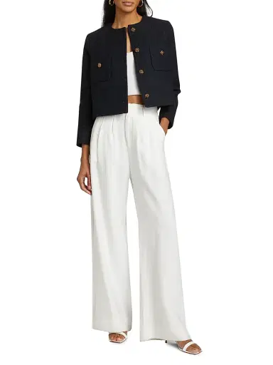 Ba&sh Women's Meredith Cotton-Blend Jacket - Marine - Size Large | Thumbnail 2