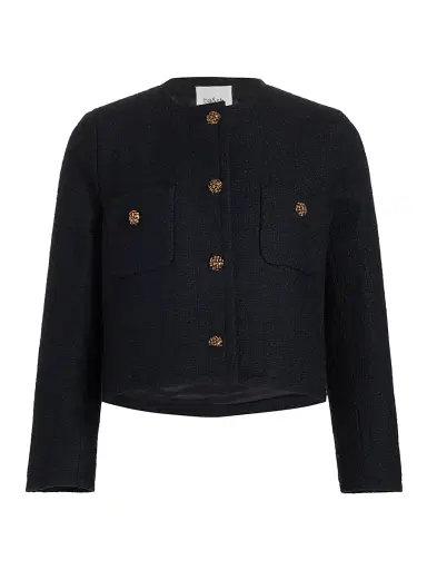 Ba&sh Women's Meredith Cotton-Blend Jacket - Marine - Size Large | Thumbnail 1