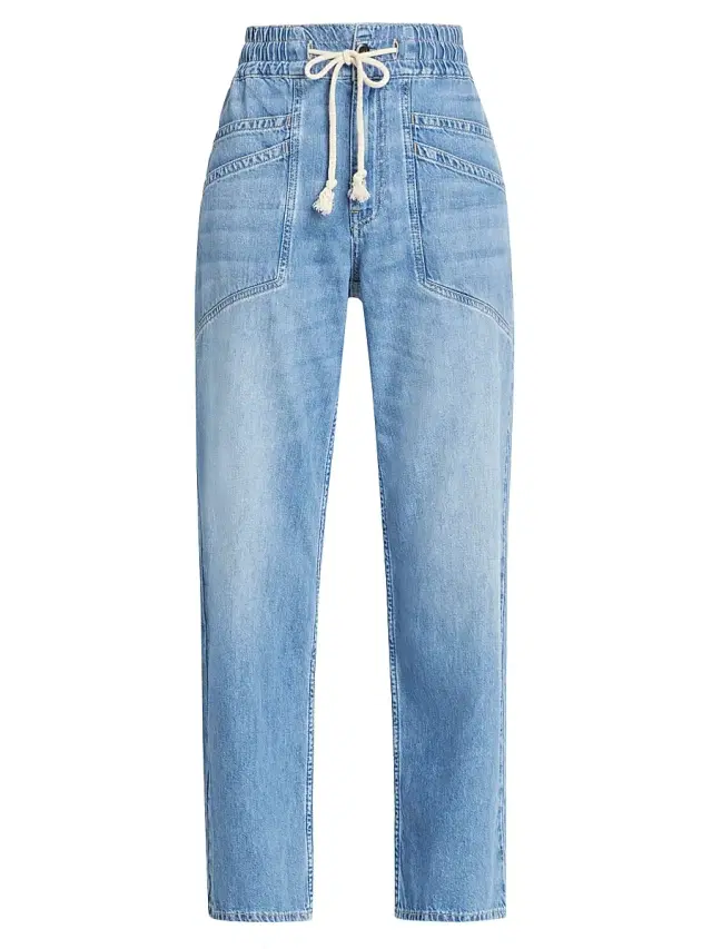 ba & sh Women's Mima Drawstring Jeans - Light Used Blue