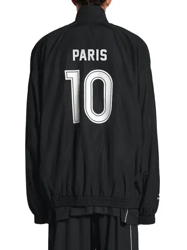 Balenciaga Men's Paris Soccer Tracksuit Jacket - Black | Thumbnail 4 Balenciaga Men's Paris Soccer Tracksuit Jacket - Black | Thumbnail 4